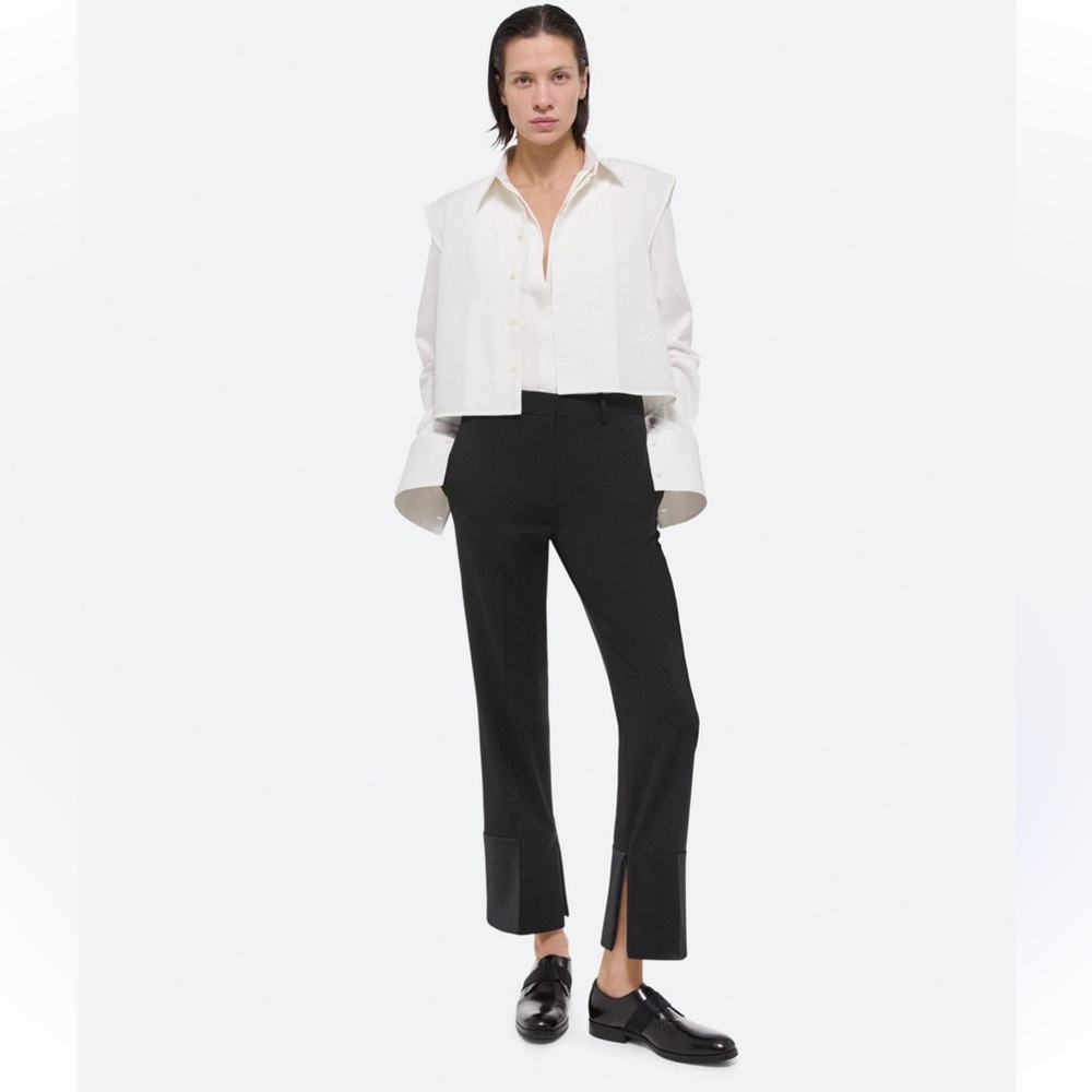 Helmut Lang Black Cropped Straight-Leg Pants
